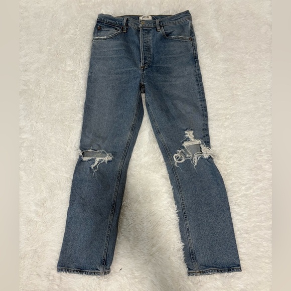 Agolde Riley High Rise Straight Crop in Whiplash 28 - Picture 2 of 6